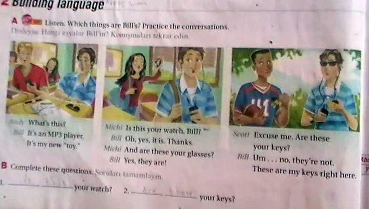Touchstone 1 Unit 2 | Which things are Bill's?
