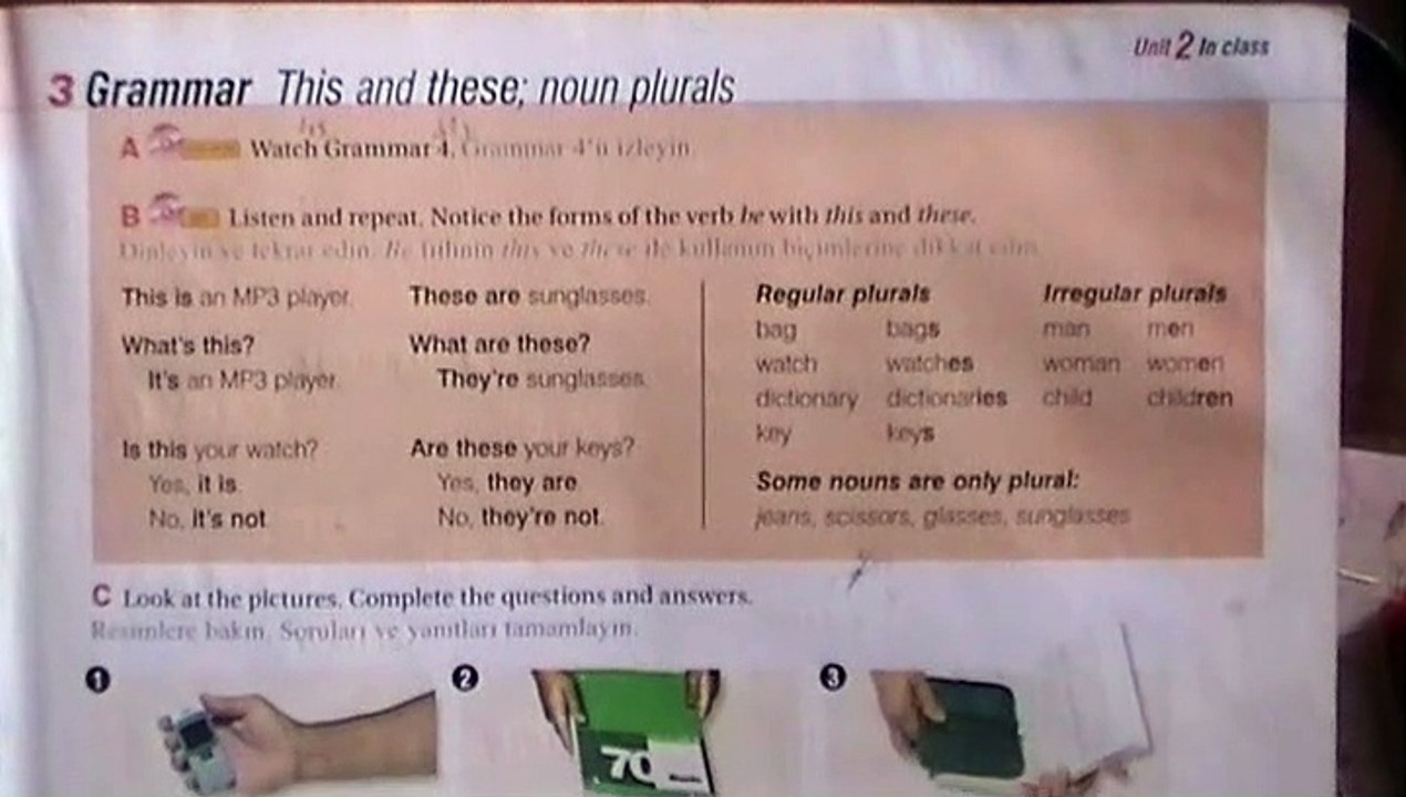 Touchstone 1 Unit 2 Page 25 | Grammar This and Theese , Noun Plurals