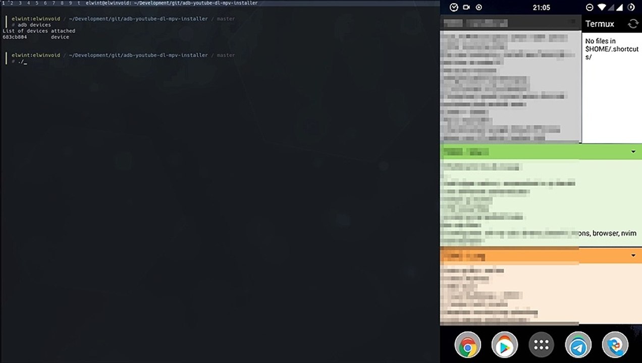 ADB Installation script for youtube-dl and mpv on Android