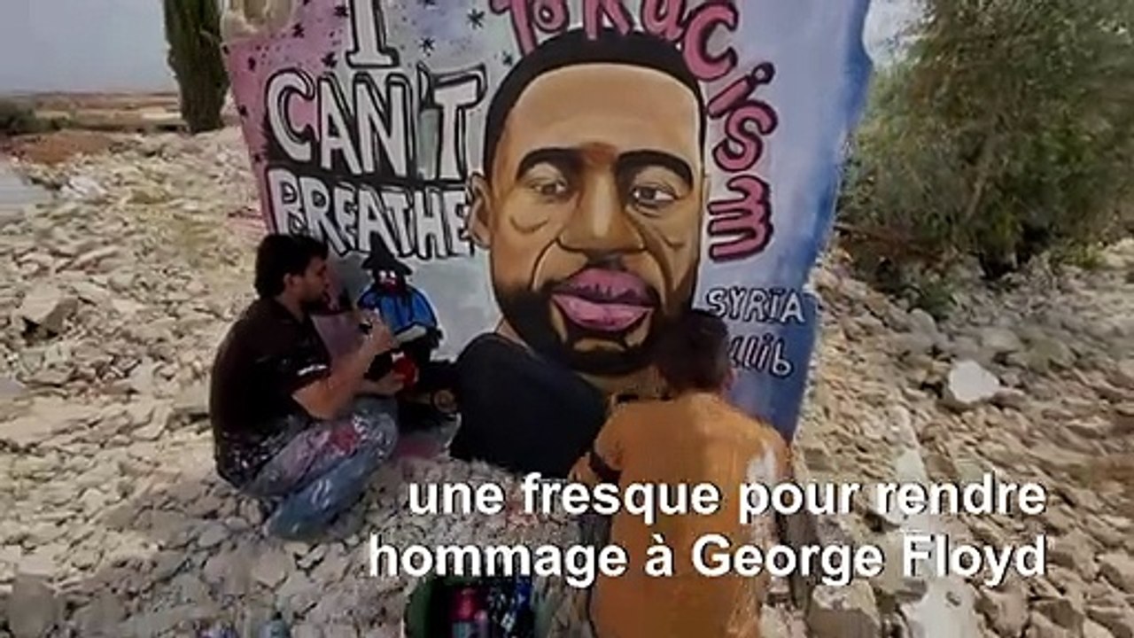 Des artistes syriens de la province d'Idleb rendent hommage à George Floyd