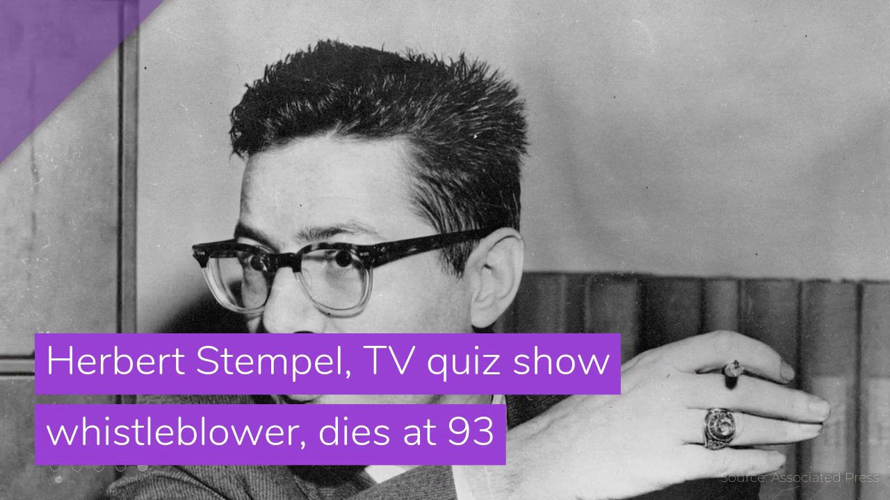 Herbert Stempel, TV quiz show whistleblower, dies at 93, and other top
