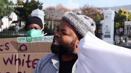 Black Lives Matter protest outside South Africa's parliament