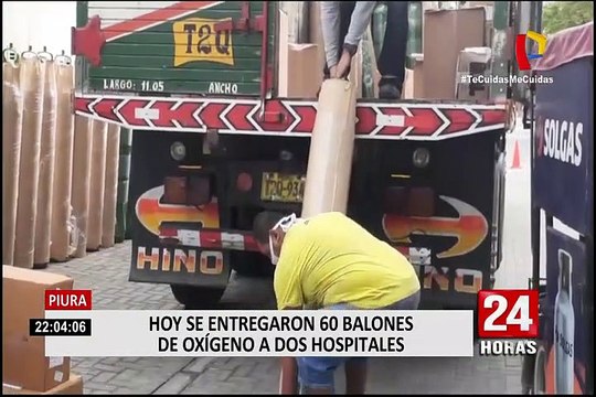 Piura: entregan 60 balones de oxígeno en dos hospitales para pacientes en estado crítico