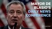 New York City Mayor de Blasio holds a news conference after another night of protests