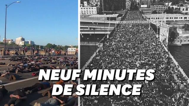 À Portland, ces milliers de manifestants se sont couchés et menottés pour symboliser George Floyd