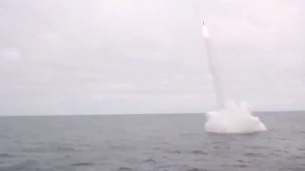 Launch of the RPK-7 "Vetar" rocket torpedo, which is the successor of the well-known RPK-6 "Vodopad" from Russian ”Peter the Great”.