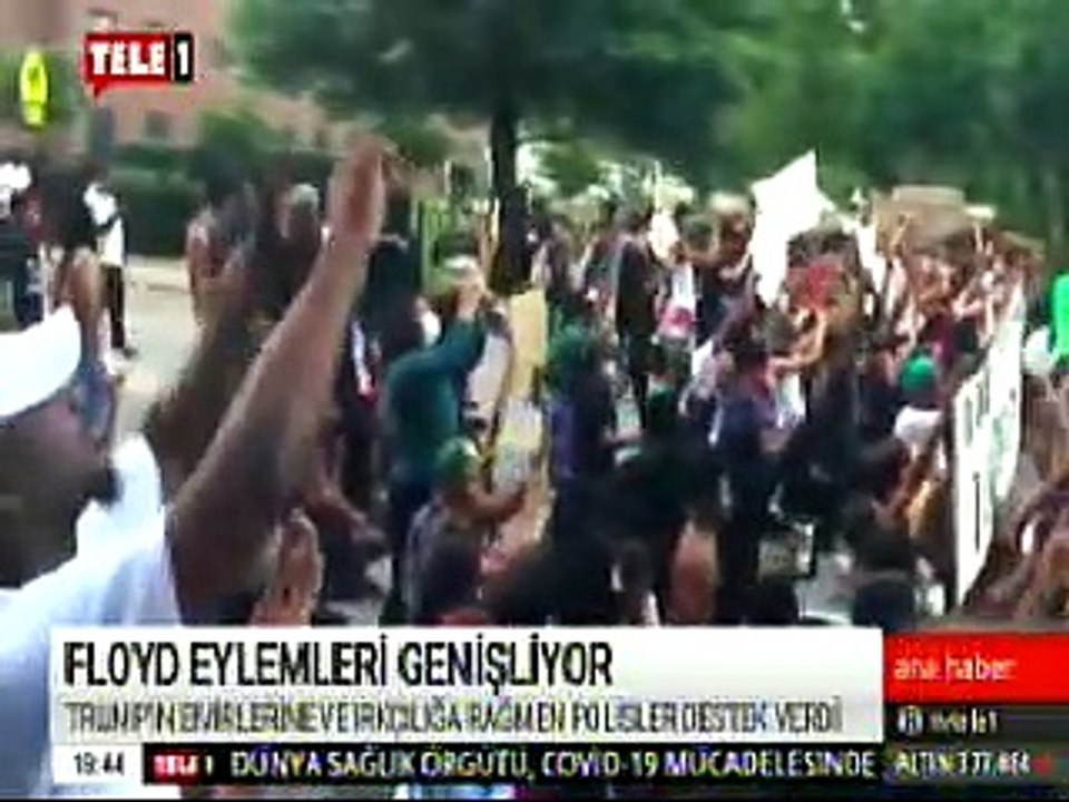 ABD'DE POLİSTEN EYLEMCİLERE DESTEK. 2.6.2020. SALI