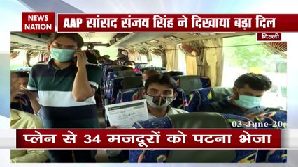 प्रवासी मजदूरों को उनके घर पहुंचाने के लिए आप सांसद संजय सिंह ने बढ़ाया हाथ