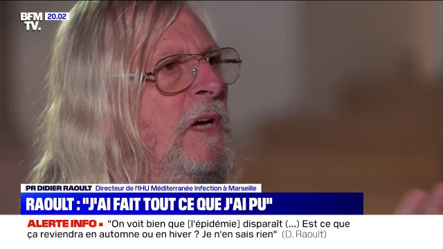 Didier Raoult à propos de confrères: J'ai porté plainte pour le fait qu'on m'ait menacé