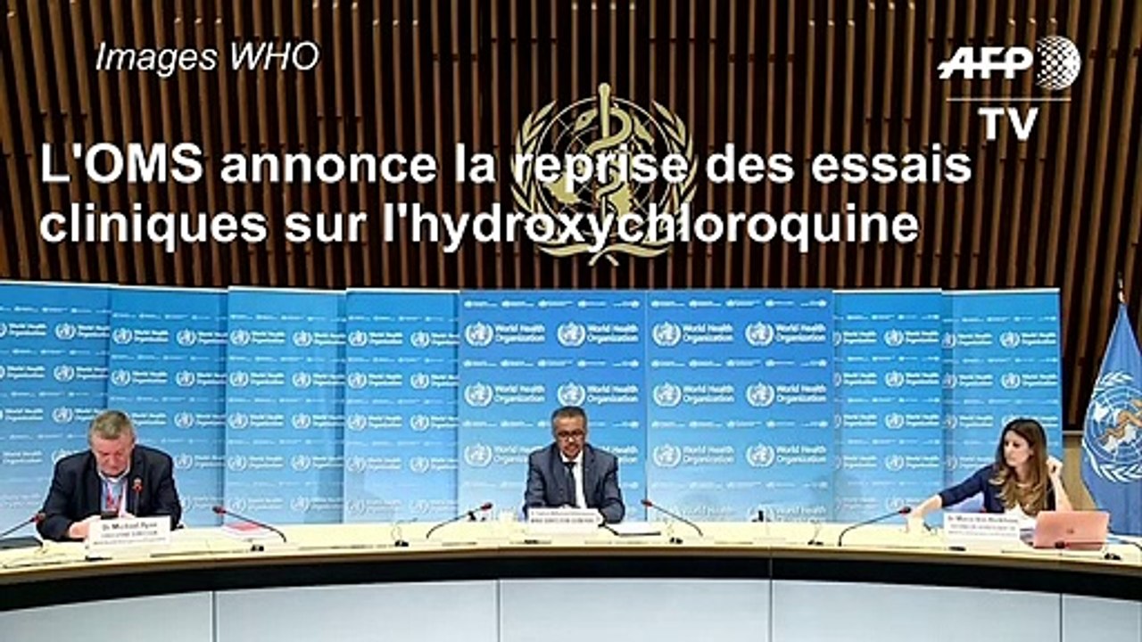 Coronavirus: l'OMS annonce la reprise des essais cliniques sur l'hydroxychloroquine