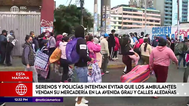 Edición Mediodía: Serenos y policías intentaron evitar que los ambulantes venden su mercadería