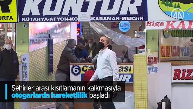 Şehirler arası kısıtlamanın kalkmasıyla otogarlarda hareketlilik başladı