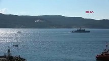 Romanya savaş gemisi Çanakkale Boğazından geçti