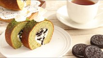 オーブン無しで作る! 抹茶とオレオのロールケーキ No Oven! Matcha& OREO Roll cake｜抹茶のお菓子｜HidaMari Cooking