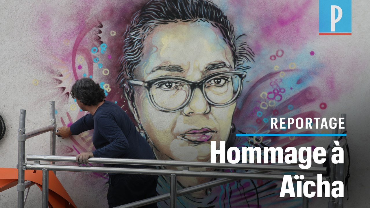 L'artiste C215 rend hommage à Aïcha, caissière du Carrefour Saint-Denis