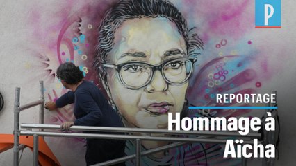 L'artiste C215 rend hommage à Aïcha, caissière du Carrefour Saint-Denis