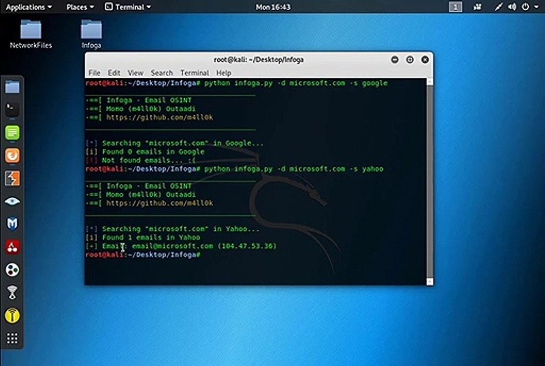 Collect Email address information on Kali Linux