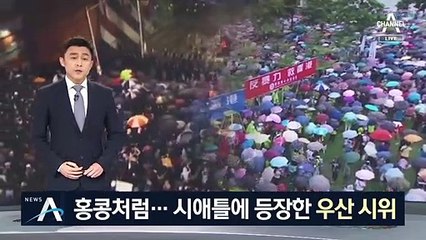 홍콩처럼 우산 펼친 美 시위…최루탄·스프레이 맞서기