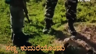 CRPF Soldiers rescued a pony stuck in a ditch