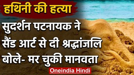 Kerala Elephant Death: Sudarsan Pattnaik ने रेत पर आकृति बनाकर दी श्रद्धांजलि | वनइंडिया हिंदी
