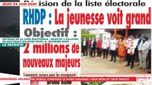 Le Titrologue du 04 Juin 2020 : Révision de la liste électorale , Objectif 2 millions de nouveaux majeurs pour la jeunesse RHDP