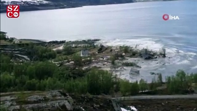 Norveç'te toprak kayması sırasında 8 ev sürüklenerek suya gömüldü