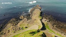 Giant's Causeway: Northern Ireland's best-known natural wonder seen from above