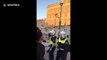 Stockholm police push back and threaten peaceful protesters during Black Lives Matter protest