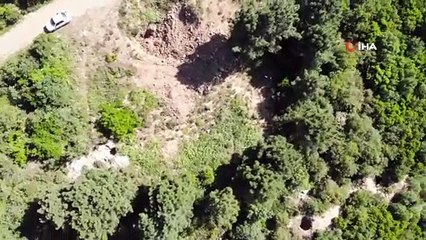 Maltepe’de define için ormanda kazılan çukur görüntülendi