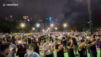 Thousands descend onto Hong Kong's Victoria Park to remember Tiananmen Square massacre 31 years on