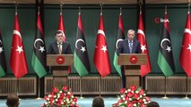 Cumhurbaşkanı Erdoğan ve Libya Başbakanı Sarrac'tan ortak basın toplantısı