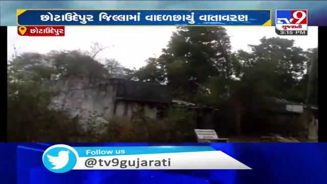 Naswadi taluka received heavy rain showers with strong winds, Chhota Udaipur