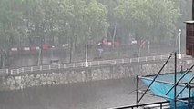 Fuerte tormenta en Bilbao a primera hora de la tarde