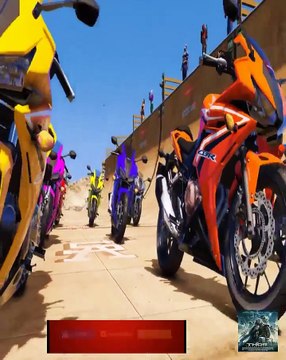 MOTOS com Homem Aranha e Heróis Saltos na Mega Rampa com SUPER MOTOS - GTA V Mods - IR GAMES