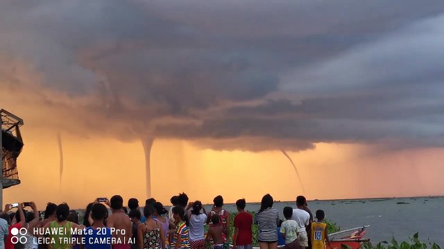 4 trombes marines aperçues au large de Laguna de Bay dans les Philippines