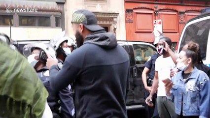 Hilarious moment between NYC protesters and cops eases heavy tensions