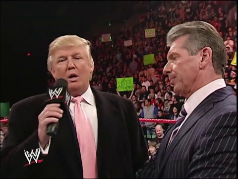 Mr. McMahon and Donald Trump announce the Battle of the Billionaires