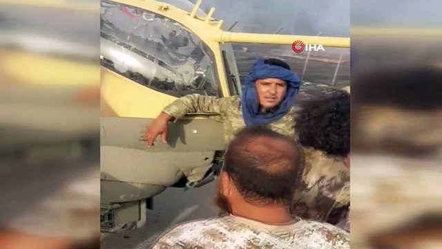UMH güçleri, Hafter'e ait savaş helikopterini ele geçirdi