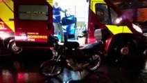Colisão de trânsito deixa motociclista ferido na Rua Erechim, no Centro