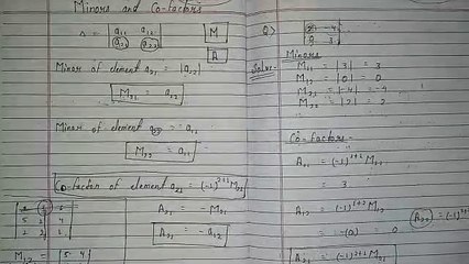 Minors and Co-factors of Determinants (Part-3)