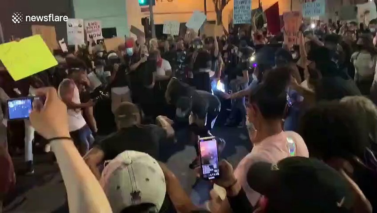 Fun moment LA protesters stop for dance competition