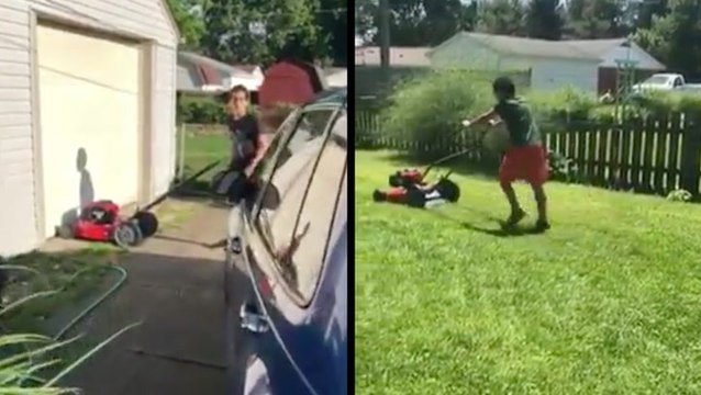 Neighbors Surprise Kindhearted Boy With New Lawnmower