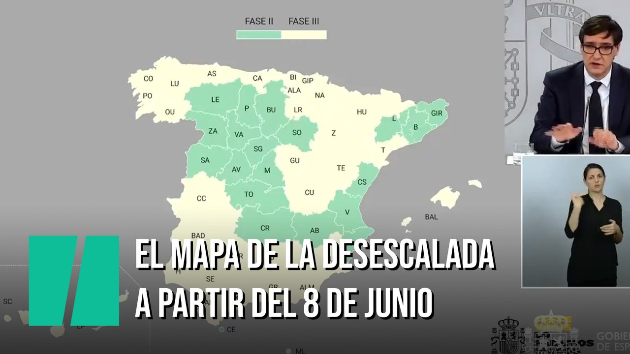 El mapa de la desescalada a partir del 8 de junio
