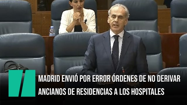 Madrid admite que envió por error instrucciones a las residencias para no derivar ancianos a hospitales