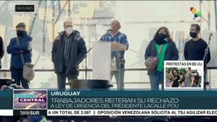 Descargar video: Uruguay: sindicatos realizan paro parcial en defensa del empleo digno