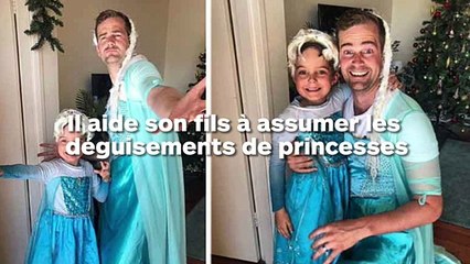 Ce papa se déguise en princesse pour que son fils fan d'Elsa se sente moins seul