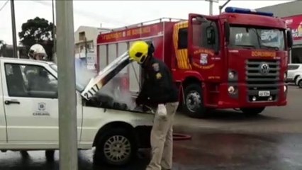 Uno da Prefeitura pega fogo no Bairro Coqueiral e Corpo de Bombeiros é mobilizado