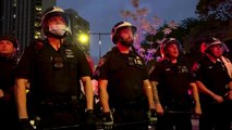 Police push back protesters in New York
