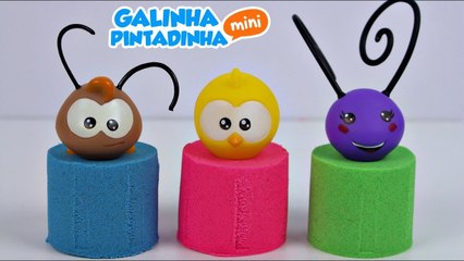 GALINHA PINTADINHA PINTINHO AMARELINHO Massinha Areia de Modelar Kinetic Sand