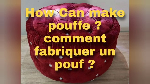 DIy pouf rond avec sangle élastique boutons crystal tufted les pieds métalliques réglable bois recyclable. Un pouf très confortable . Used waste wood pouffe . wood Work France